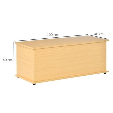 Wooden Storage Trunk Chest Bench Seat Ottoman with Lid - Burlywood