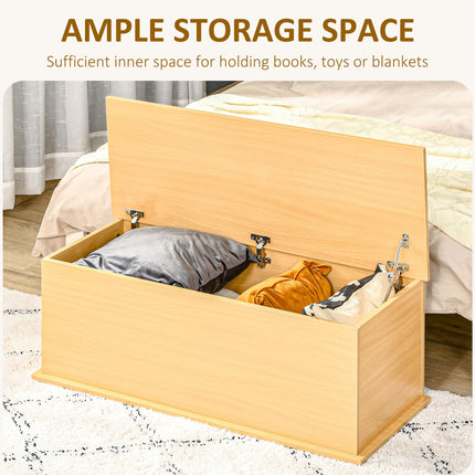 Wooden Storage Trunk Chest Bench Seat Ottoman with Lid - Burlywood