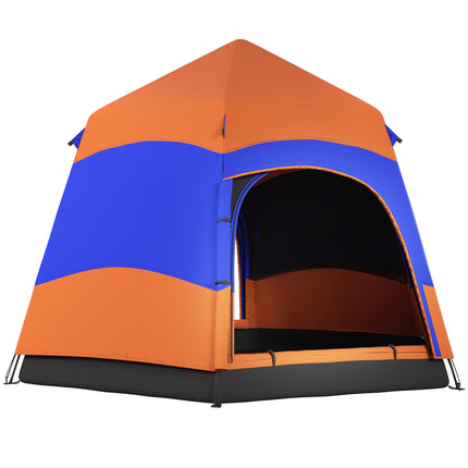 6 Man Double Layer Pop Up Camping Tent Shelter - Blue