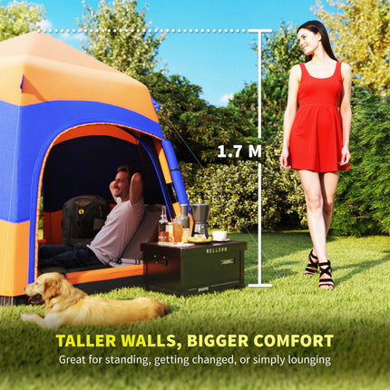 6 Man Double Layer Pop Up Camping Tent Shelter - Blue