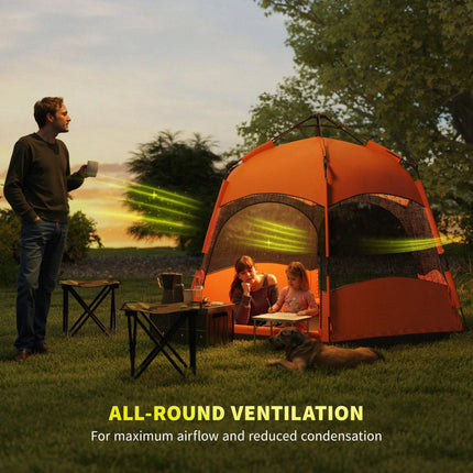 6 Man Double Layer Pop Up Camping Tent Shelter - Blue