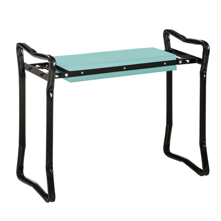 2-in-1 Foldable Garden Kneeling Pad and Seat Bench with Handles - Green
