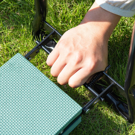 2-in-1 Foldable Garden Kneeling Pad and Seat Bench with Handles - Green