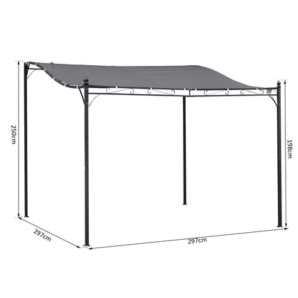 Freestanding Garden Gazebo Awning with Rust-Resistant Metal Frame - Grey