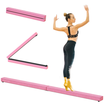 2.4m Balance Beam Trainer for Gymnastics Practice - Pink
