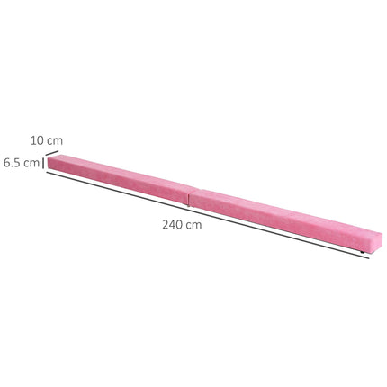 2.4m Balance Beam Trainer for Gymnastics Practice - Pink
