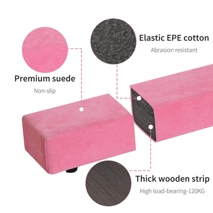 2.4m Balance Beam Trainer for Gymnastics Practice - Pink