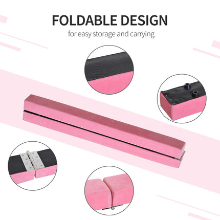 2.4m Balance Beam Trainer for Gymnastics Practice - Pink