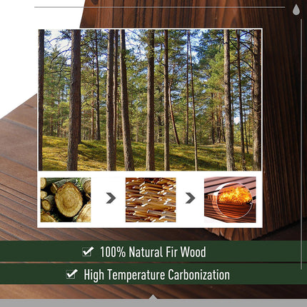 Fir Wood Outdoor Garden Wishing Well Waterfall Feature - Carbonized Wood Color
