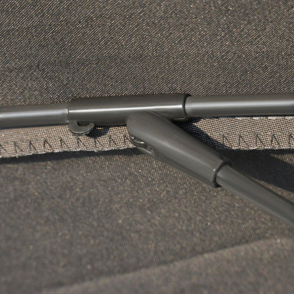 Garden Umbrella 255cm with Push Button Tilt and Fibreglass Ribs - Dark Grey