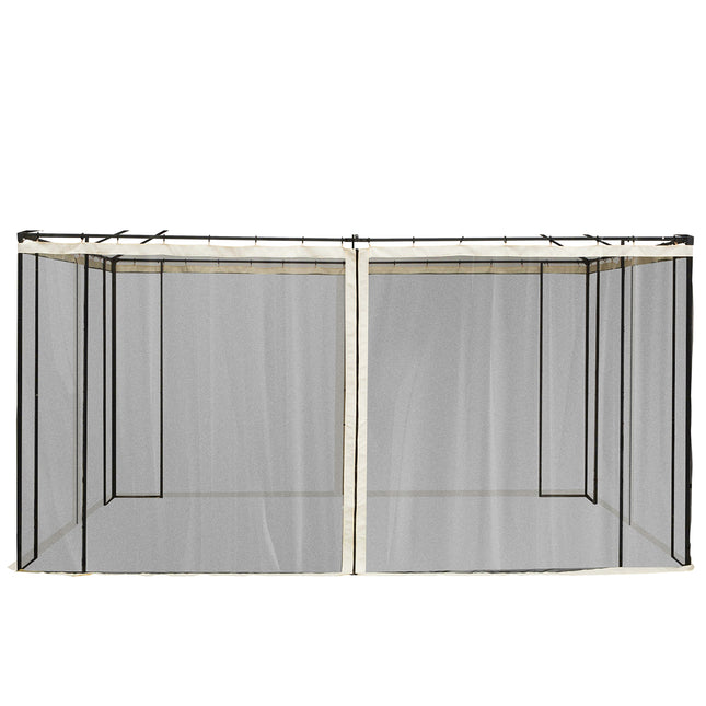 Set of 4 Gazebo Sidewall Mosquito Netting Panels - Beige