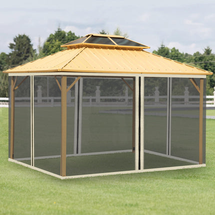 Set of 4 Gazebo Sidewall Mosquito Netting Panels - Beige