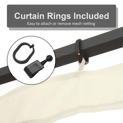 Set of 4 Gazebo Sidewall Mosquito Netting Panels - Beige