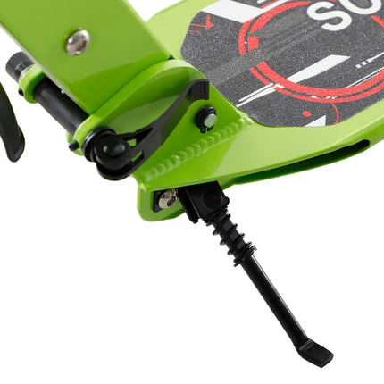 Foldable Adjustable Teens Adult Kick Scooter with Dual Brake & Shock Mitigation System - Green