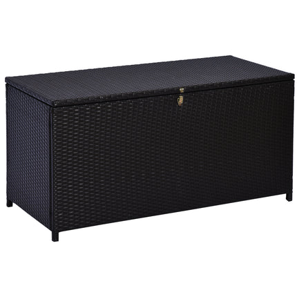 284 L Rattan Garden Storage Box, Outdoor Garden Storage Box with Gas Lift and Lo