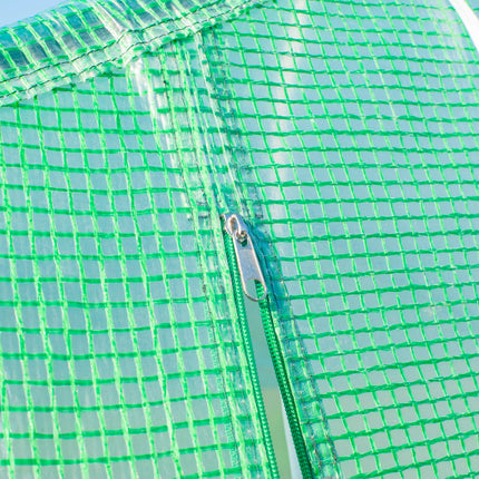6 x 3 Metre Walk-In Garden Polytunnel Greenhouse with Metal Frame - Green