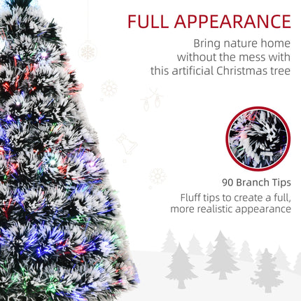 3ft Pre-Lit Artificial Christmas Tree with LED & Fibre Optics - Green/White
