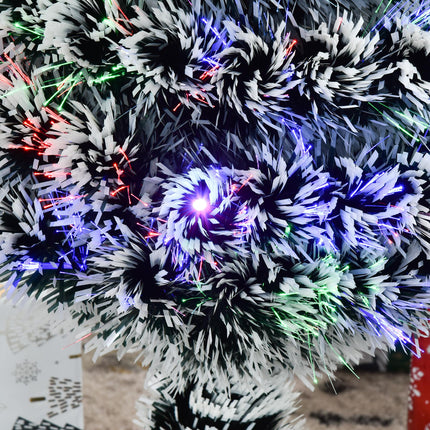 3ft Pre-Lit Artificial Christmas Tree with LED & Fibre Optics - Green/White