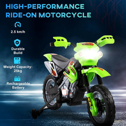 Kids 6V Electric Ride-On Motorbike Motorcycle for Children - Green