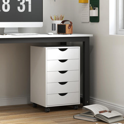 Five-Drawer Filing Cabinet - White