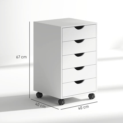 Five-Drawer Filing Cabinet - White