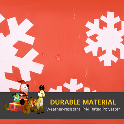 Inflatable Santa on Sled with Reindeer 122 cm Polyester - Multicolour