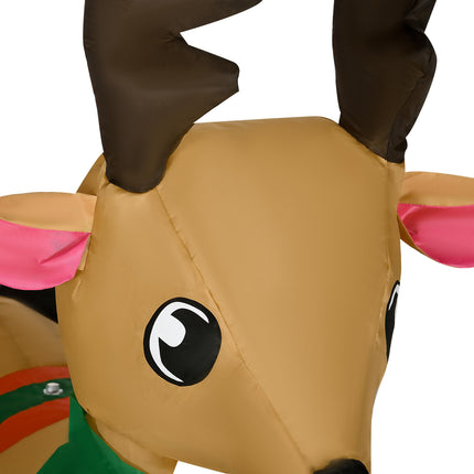 Inflatable Santa on Sled with Reindeer 122 cm Polyester - Multicolour