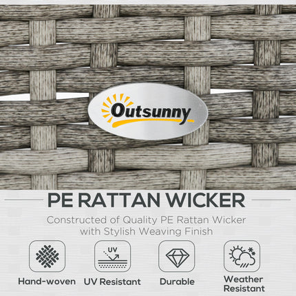 7 Seater Outdoor Rattan Dining Set with Cushions - Grey