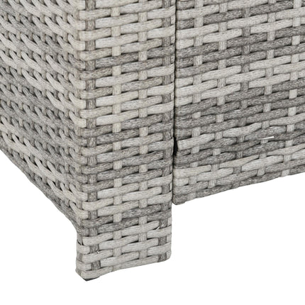 7 Seater Outdoor Rattan Dining Set with Cushions - Grey