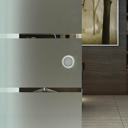 Tempered Glass Sliding Barn Door Kit with Aluminum-Alloy Rail and Handle - Frosted Stripes