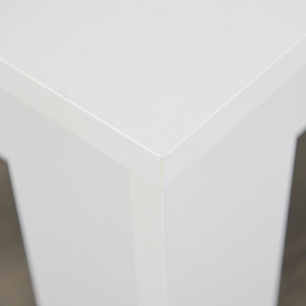 Kitchen Dining Table and 2 Benches Set for Limited Space - White