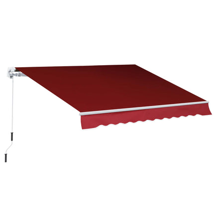 Manual Retractable Patio Awning 2.5m x 2m UV Protection - Wine Red