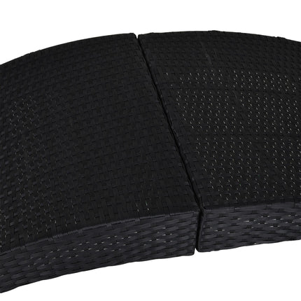 Folding Sun Lounger, PE Rattan Garden Lounger Chair with Soft Padded Cushion, Er