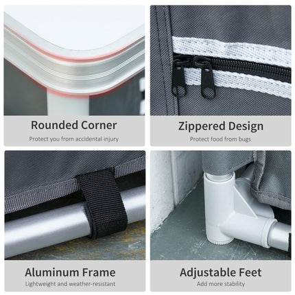 Portable 2-Shelf Camping Cupboard with Carry Bag - Grey
