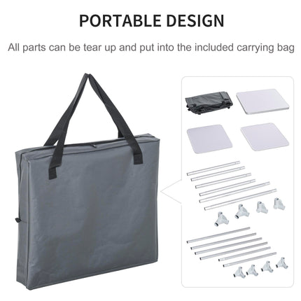 Portable 2-Shelf Camping Cupboard with Carry Bag - Grey