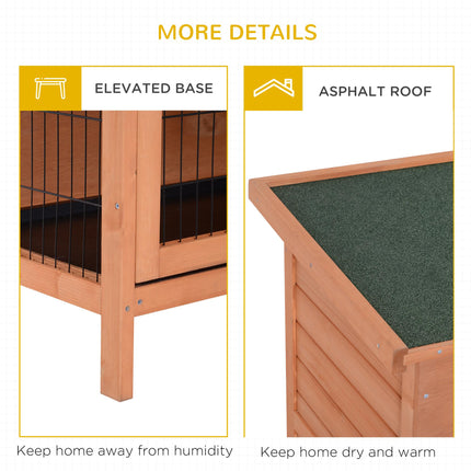 Double Decker 4FT Rabbit Hutch with No Leak Trays for Outdoor Use - Orange