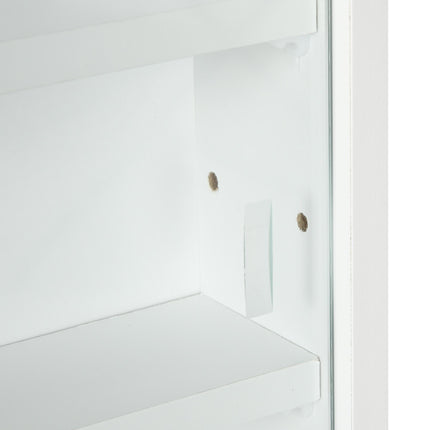 5-Tier Wall Display Shelf Unit Cabinet w/ 4 Adjustable Shelves Glass Doors Home