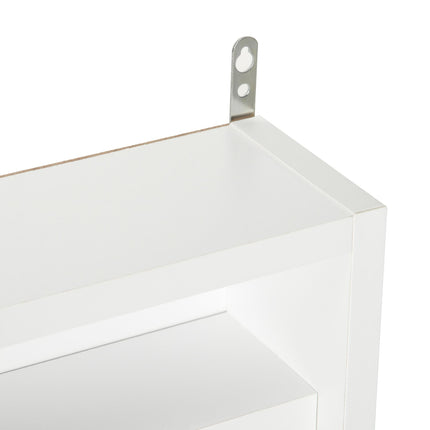 5-Tier Wall Display Shelf Unit Cabinet w/ 4 Adjustable Shelves Glass Doors Home
