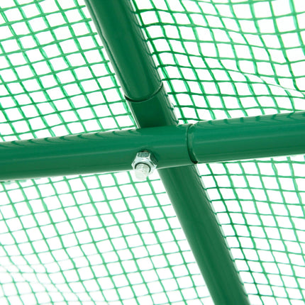 Reinforced Walk-In Polytunnel Greenhouse 2.5x2m with Roll-Up Door & Zipped Windows - Green