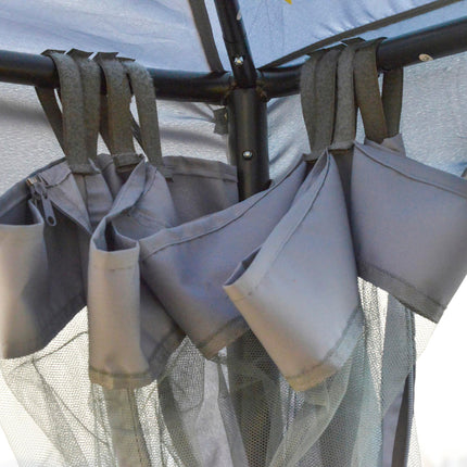 3 x 3 Metre Metal Gazebo with Mosquito Netting Outdoor Shelter - Grey