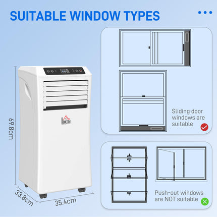 Mobile Air Conditioner 1114W with Remote, Timer, Cooling, Dehumidifying & Ventilating - White