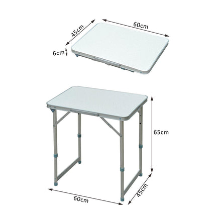 Portable Folding Picnic Table with Adjustable Height - Silver