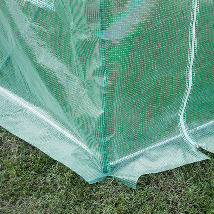 3 x 2 x 2m Tunnel Walk-in Greenhouse Replacement Cover with Roll-up Windows and Door - Green