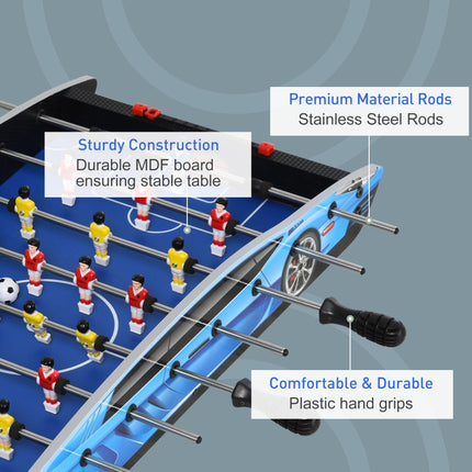 2ft Competition-Sized Foosball Table for Indoor Game Rooms and Bars - Blue