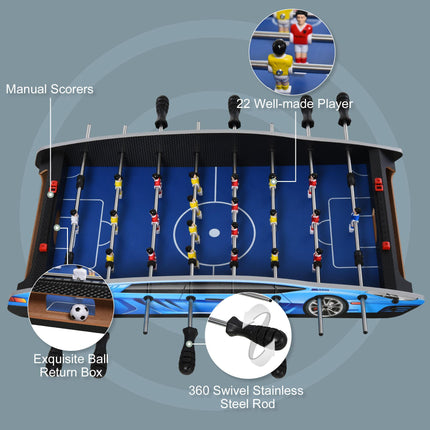 2ft Competition-Sized Foosball Table for Indoor Game Rooms and Bars - Blue