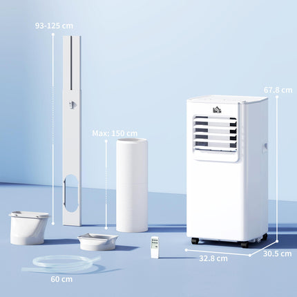 5000 BTU 4-in-1 Portable Air Conditioner with Cooling, Dehumidifying, Ventilating & Fan, Remote, LED Timer - White
