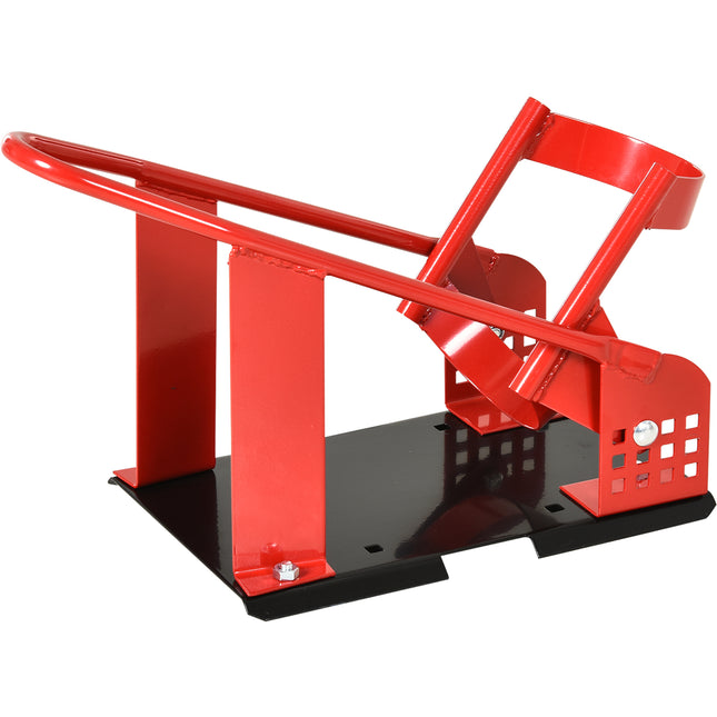 Adjustable Steel Freestanding Motorcycle Wheel Chock 8-15.5cm - Red