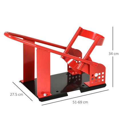 Adjustable Steel Freestanding Motorcycle Wheel Chock 8-15.5cm - Red