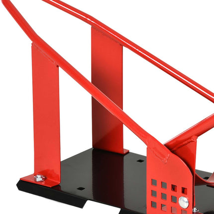 Adjustable Steel Freestanding Motorcycle Wheel Chock 8-15.5cm - Red