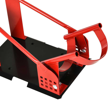 Adjustable Steel Freestanding Motorcycle Wheel Chock 8-15.5cm - Red